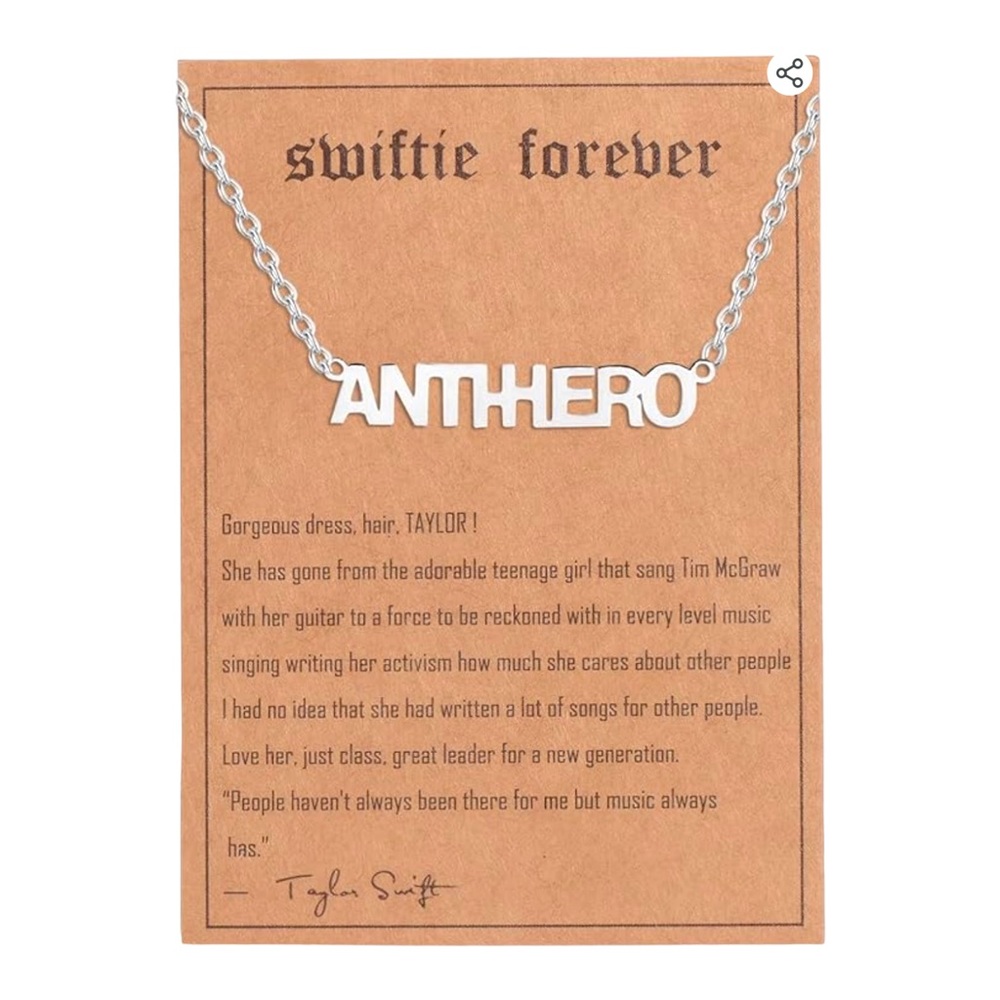 Taylor Swift Anti-Hero Eras Tour Silver Stainless Steel‎ Hypoallergenic Necklace